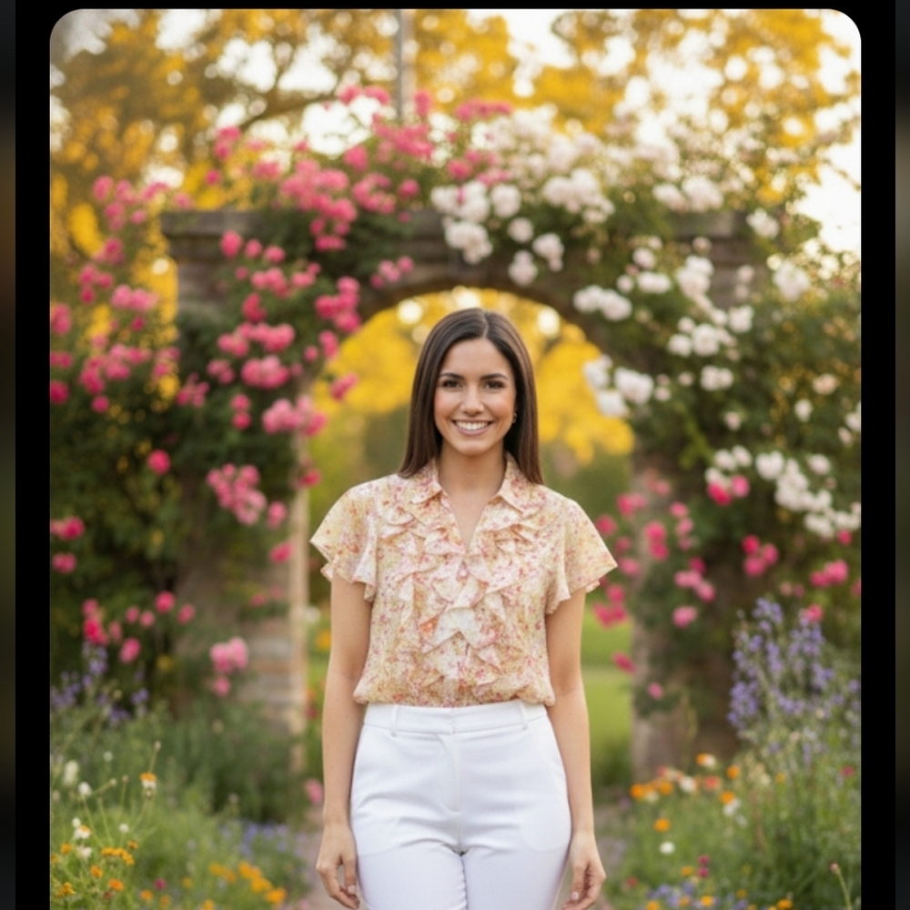 Jones New York Floral Blouse Size12